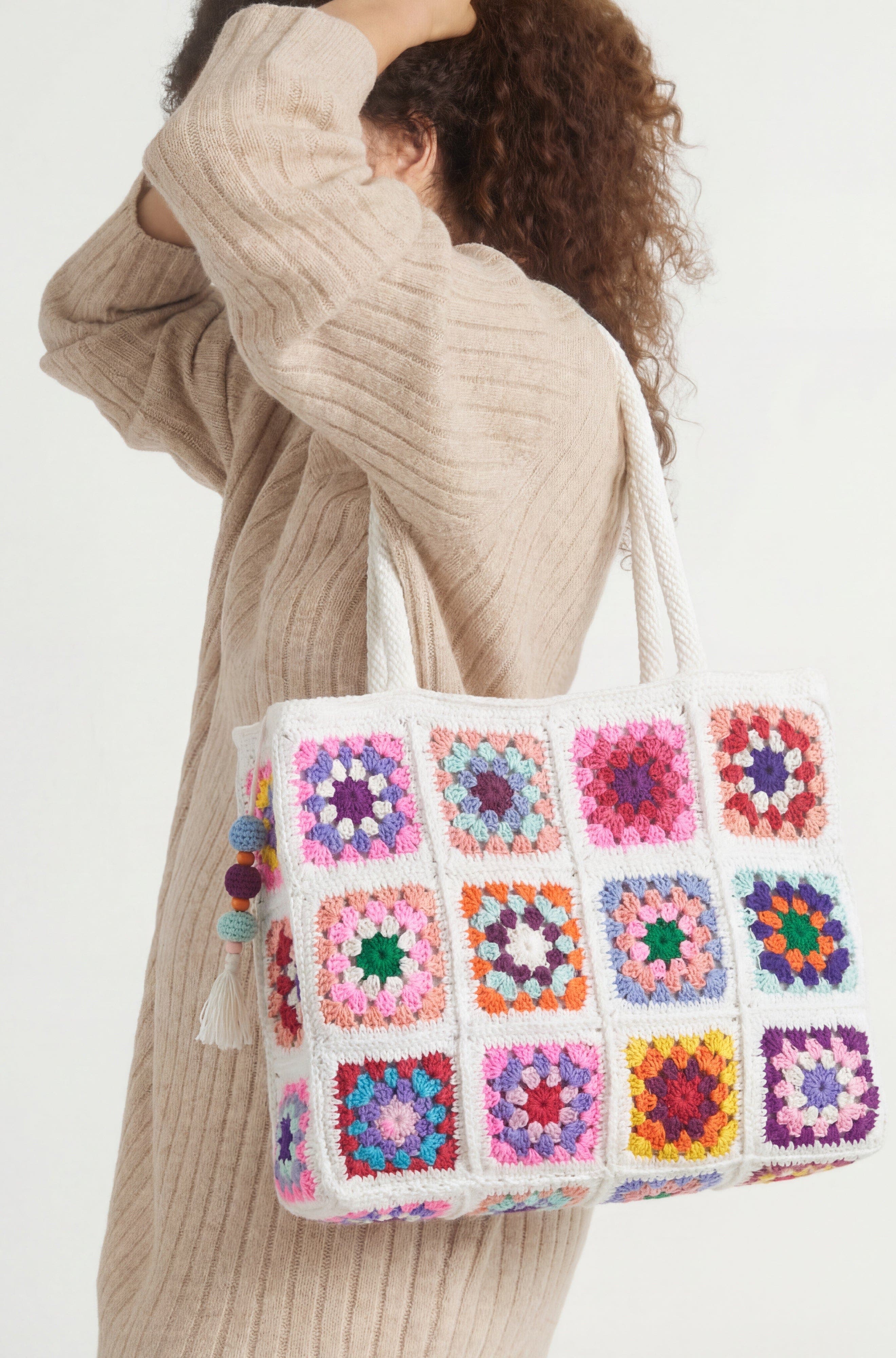 Solomon & Sage Classic Regular Work Crochet Bag, Alternate, color, Multi Color