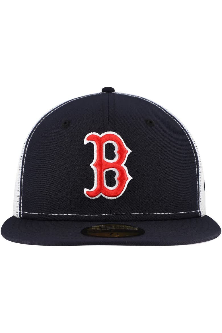 Men's New Era Navy Boston Red Sox Team Color 59FIFTY Trucker Fitted Hat, Alternate, color, Navy