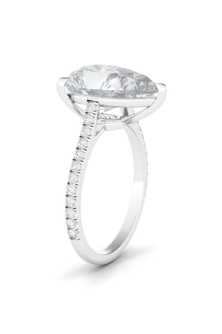 Pear Cut Pavé Lab Grown Diamond Ring, Alternate, color, 2.00 CTW 18K WHITE GOLD