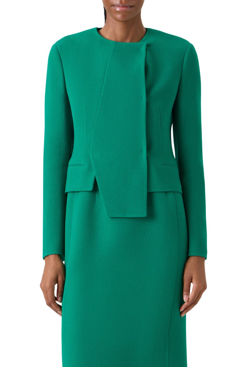 Hemilio Polygon Virgin Wool Crepe Jacket, Main, color, TOURMALINE