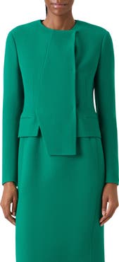 Akris Hemilio Polygon Virgin Wool Crepe Jacket