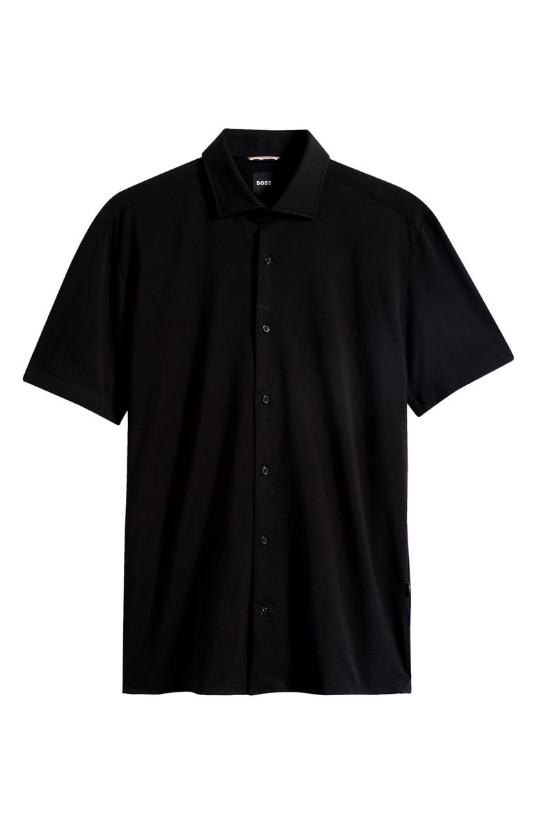 BOSS Roan Stretch Cotton Button-Up Shirt, Alternate, color, Black
