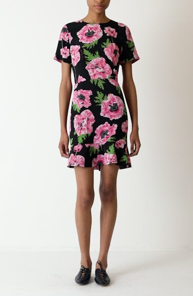 Stella McCartney Poppy Print A-Line Silk Minidress | Nordstrom