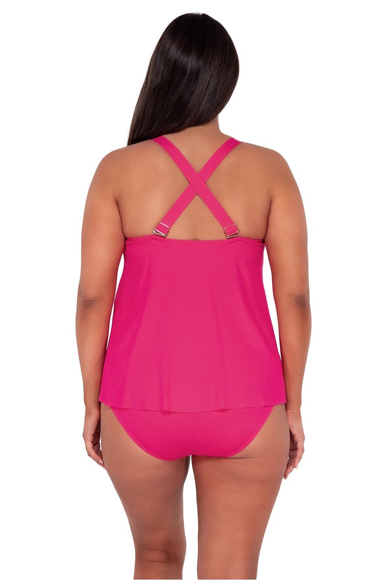 Sunsets Escape Sadie Tankini Swimsuit Top, Alternate, color, Begonia Sandbar Rib