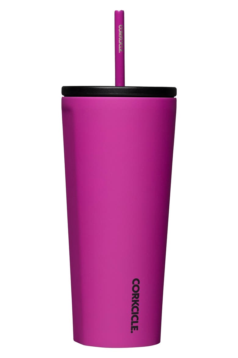 24-Ounce Insulated Cup with Straw, Alternate, color, BERRY PUNCH
