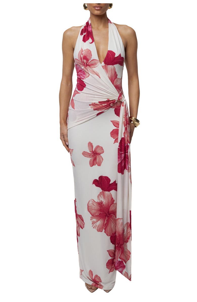 JLUXLABEL Floral Island Blossom Maxi Dress, Main, color, Red