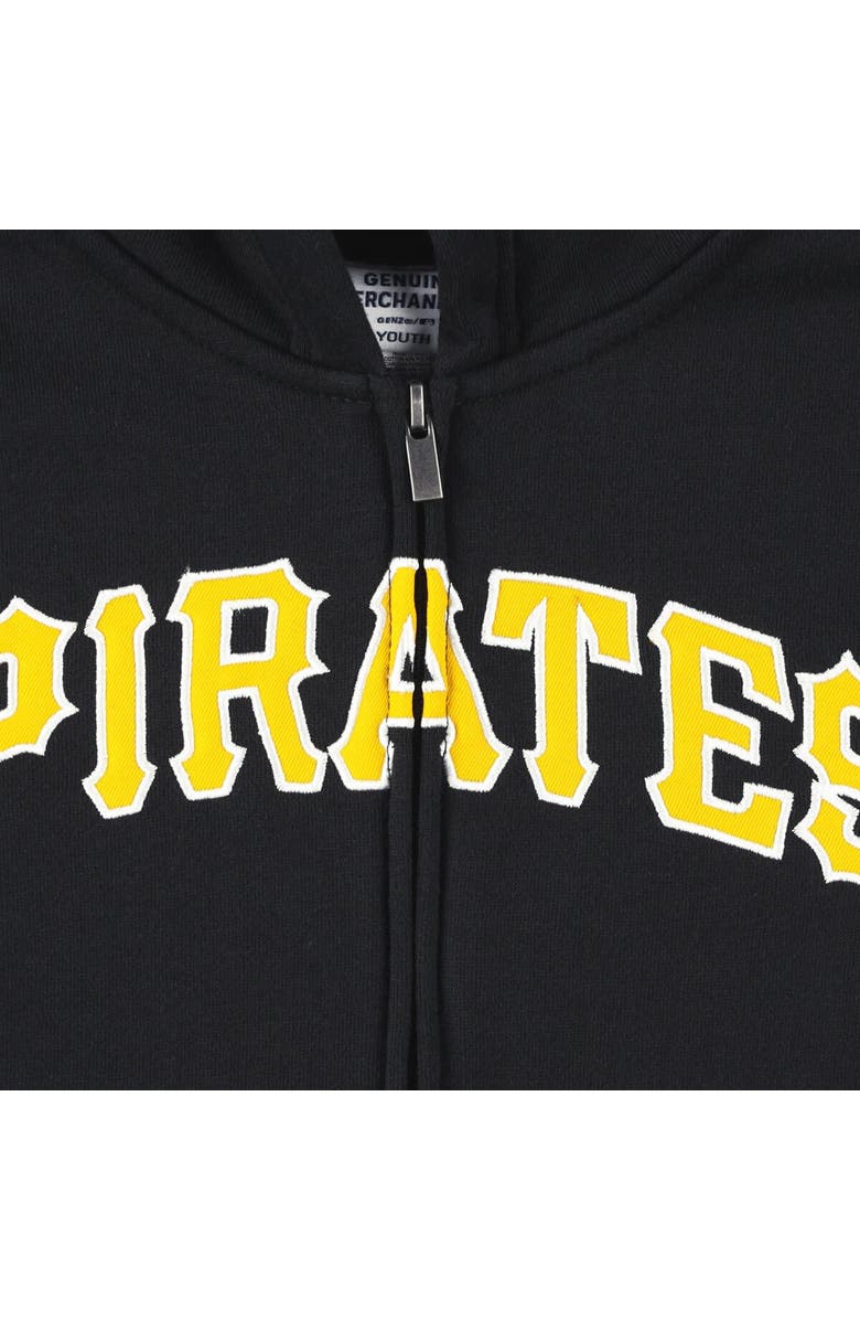Outerstuff Youth Black Pittsburgh Pirates Wordmark Full-Zip Fleece Hoodie, Alternate, color, Black