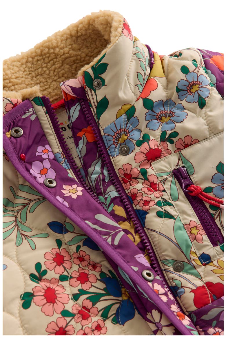 Cozy Quilted Longline Coat, Alternate, color, MIX PURPLE FLORAL