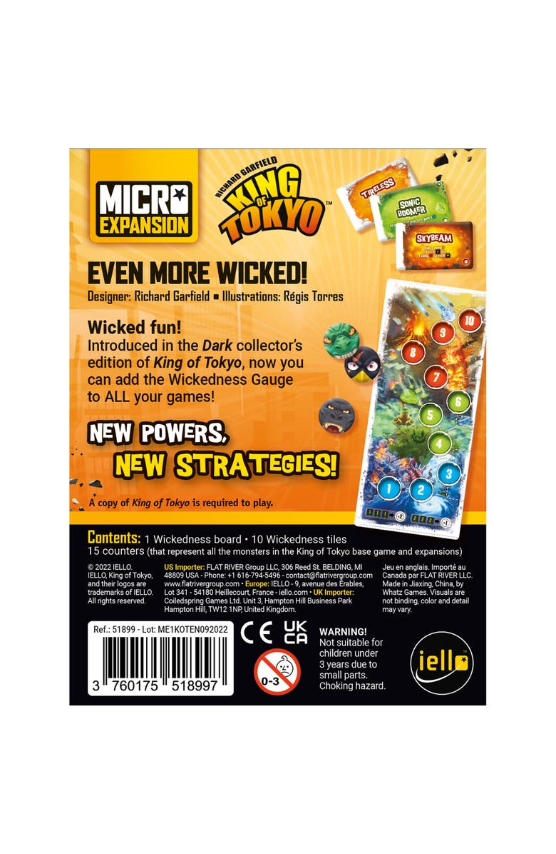 IELLO King Of Tokyo Micro Expansion Wickedness Gauge! Iello Games, Ages 10+, Alternate, color, Multicolored