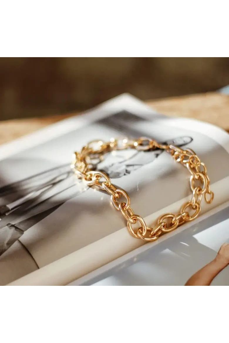 Chunky Round Gold Chain Bracelet, Alternate, color, Gold