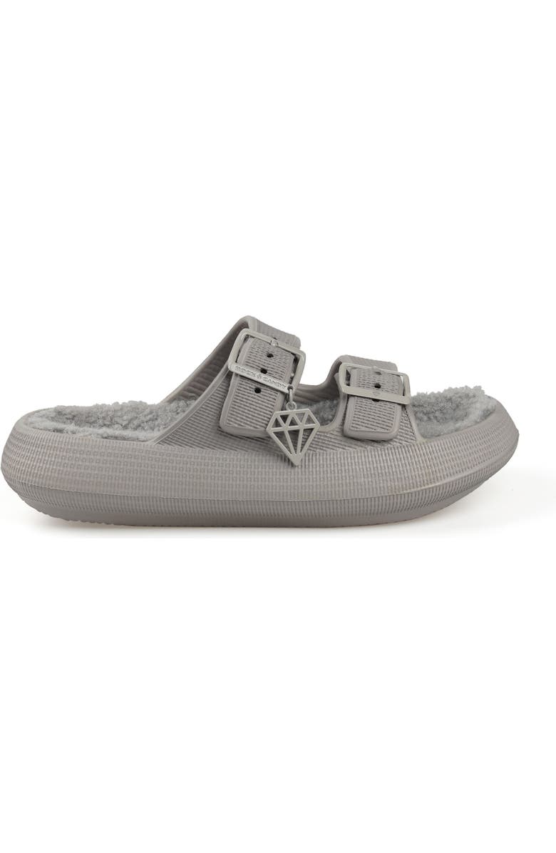 ROCK AND CANDY Faux Shearling Slide Sandal, Alternate, color, Light Gray