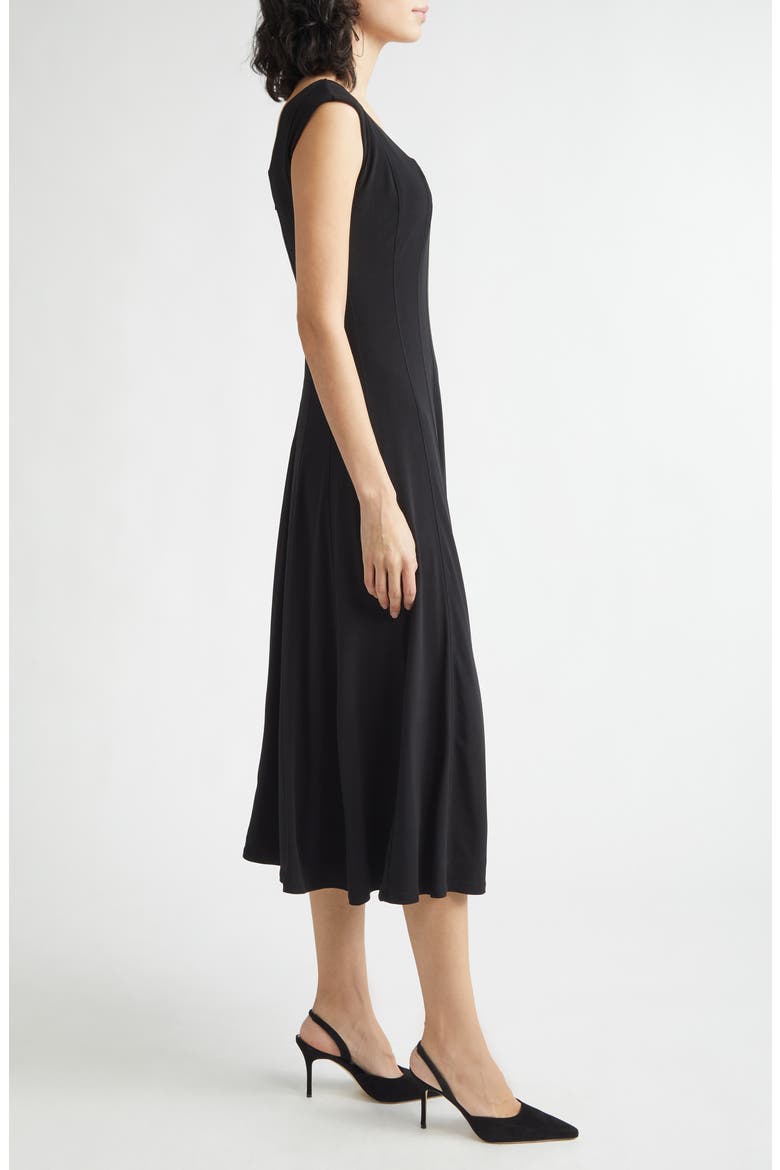 Flared Midi Dress, Alternate, color, BLACK