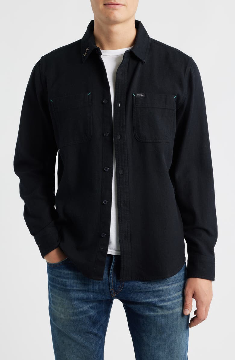 DARK SEAS Bergstrom Cotton Button-Up Shirt, Main, color, Black