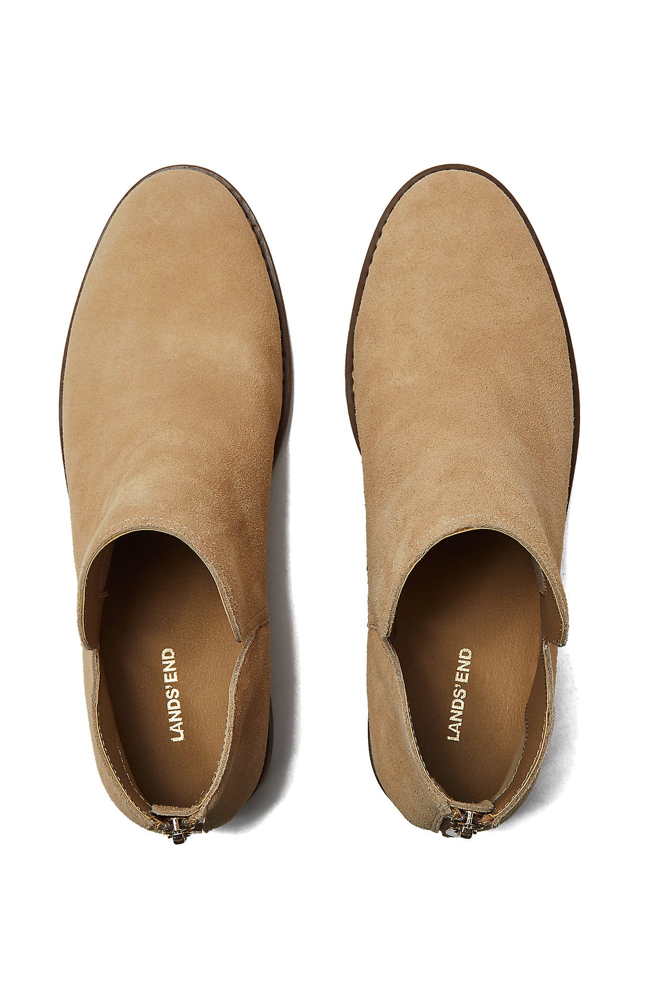 Essential Zip Up Ankle Booties, Alternate, color, Warm Almond Suede