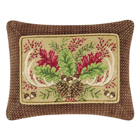 Alpine Lodge Needlepoint Accent Pillow 14" x 18"