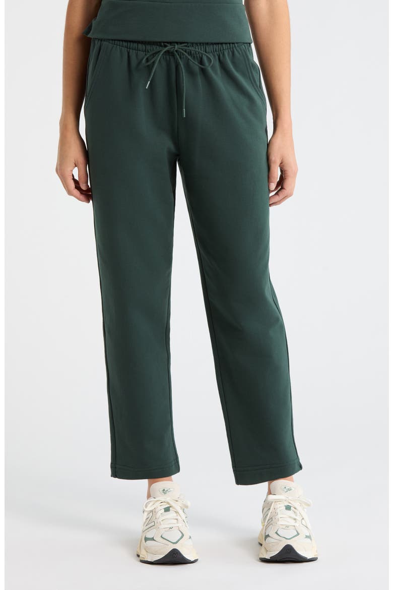 Tempo Terry Ankle Pants, Main, color, GREEN TIMBER