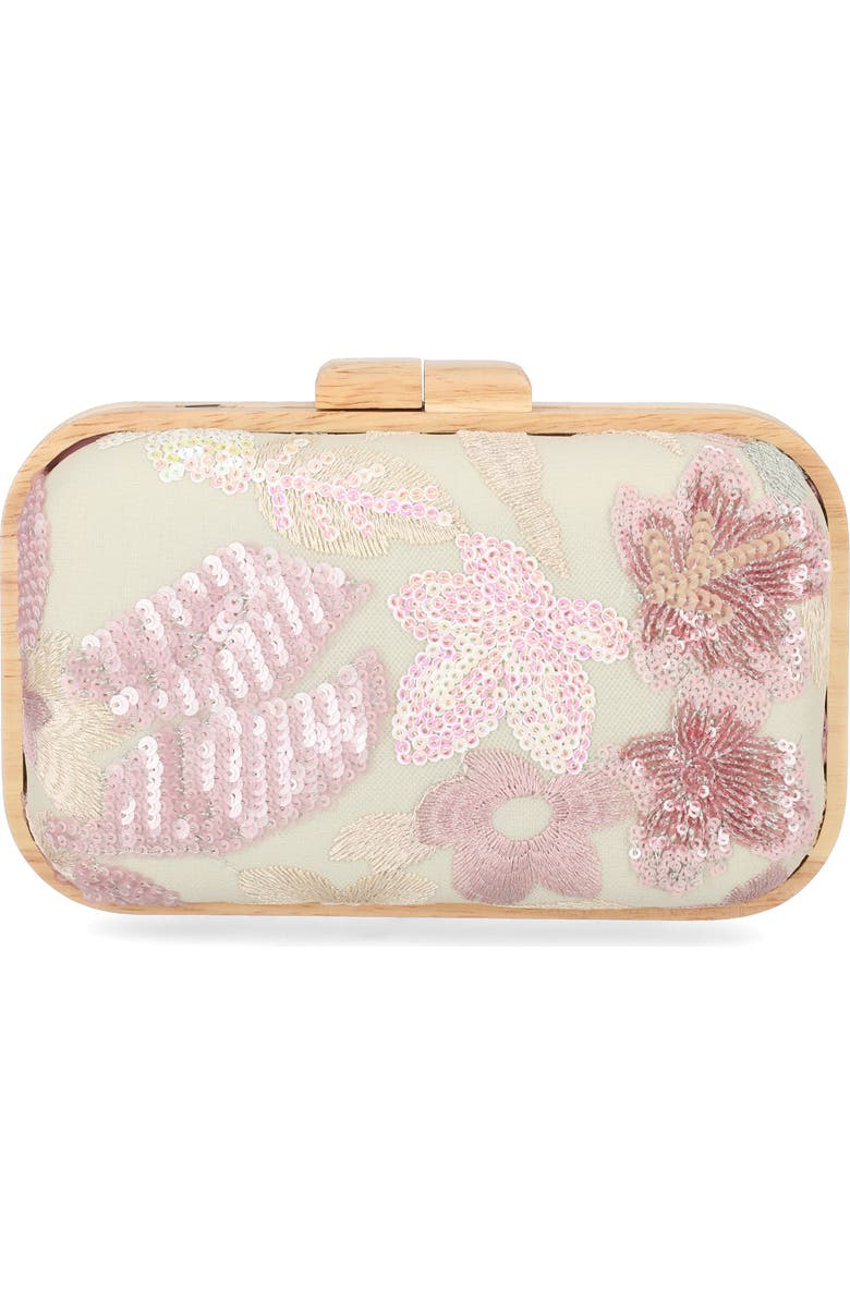 Jessica McClintock Noralee Embroidered Minaudère, Alternate, color, Blush