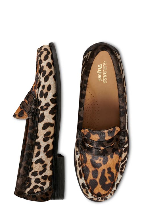 G.h.bass Whitney Genuine Calf Hair Penny Loafer In Animal Print