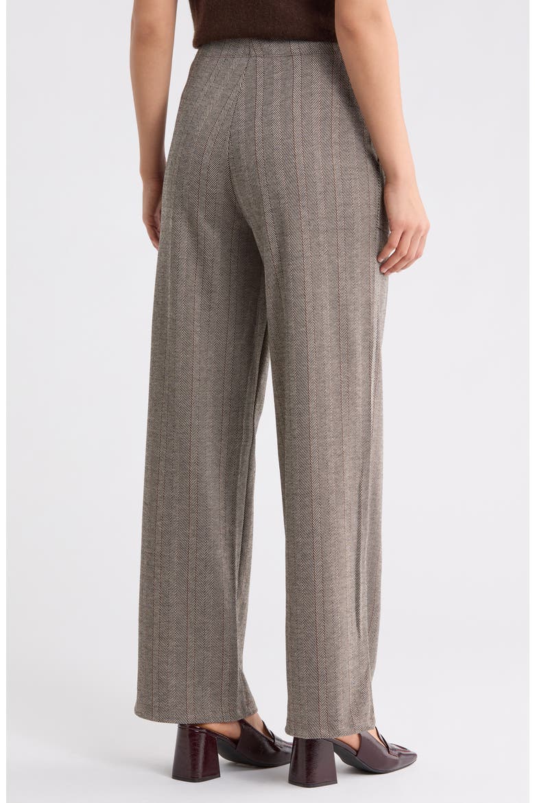 Stripe Wide Leg Ponte Pants, Alternate, color, BLACK/ CAMEL/ RUST