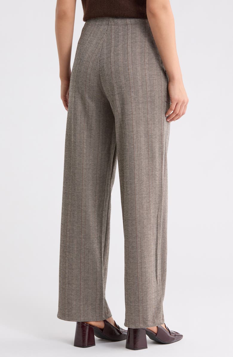 MAX STUDIO Stripe Wide Leg Ponte Pants, Alternate, color, Black/ Camel/ Rust