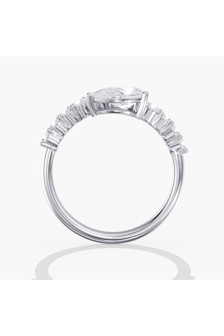 Pear Bypass Lab Diamond Ring in 14K, Alternate, color, White Gold