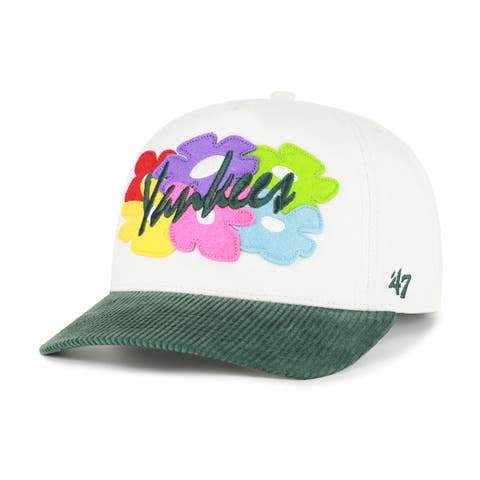 Men's '47 White/Green New York Yankees Flora Gallery Hitch Adjustable Hat