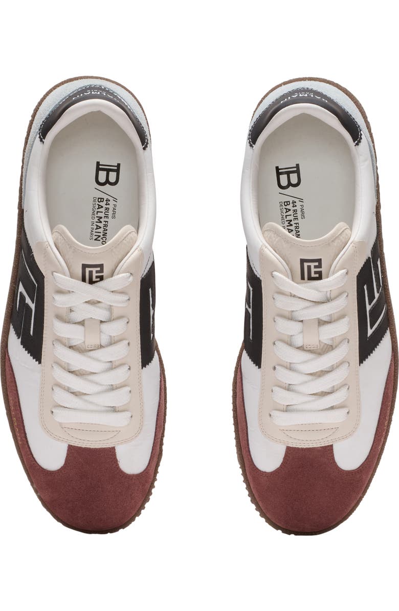 Balmain Swan Low Top Sneaker, Alternate, color, Gl0 White/ Burgundy