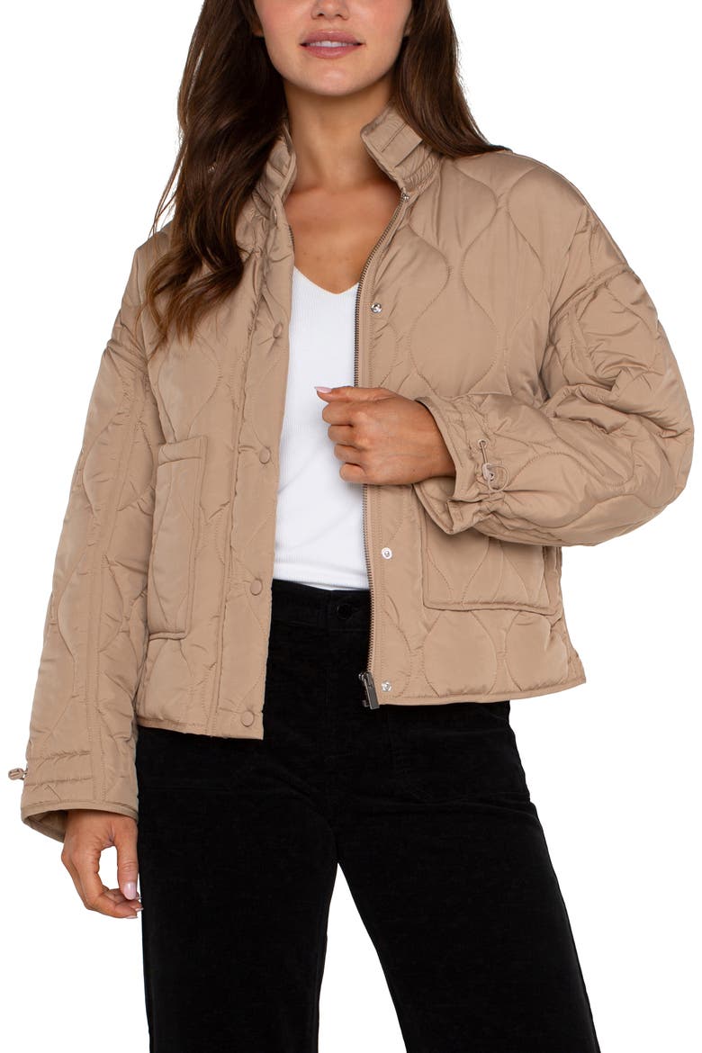 Hooded Quilted Jacket, Alternate, color, CAMEL
