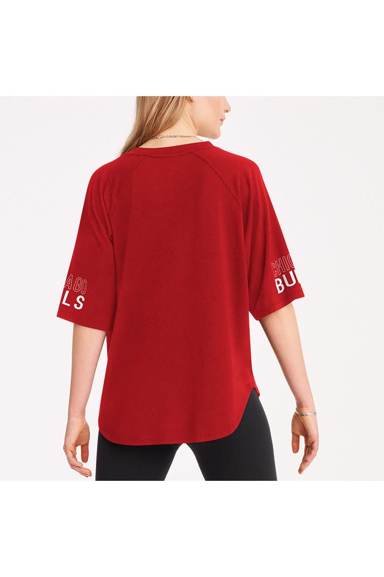Women's DKNY Sport  Red Chicago Bulls Diana Raglan Tri-Blend Oversized T-Shirt, Alternate, color, Red