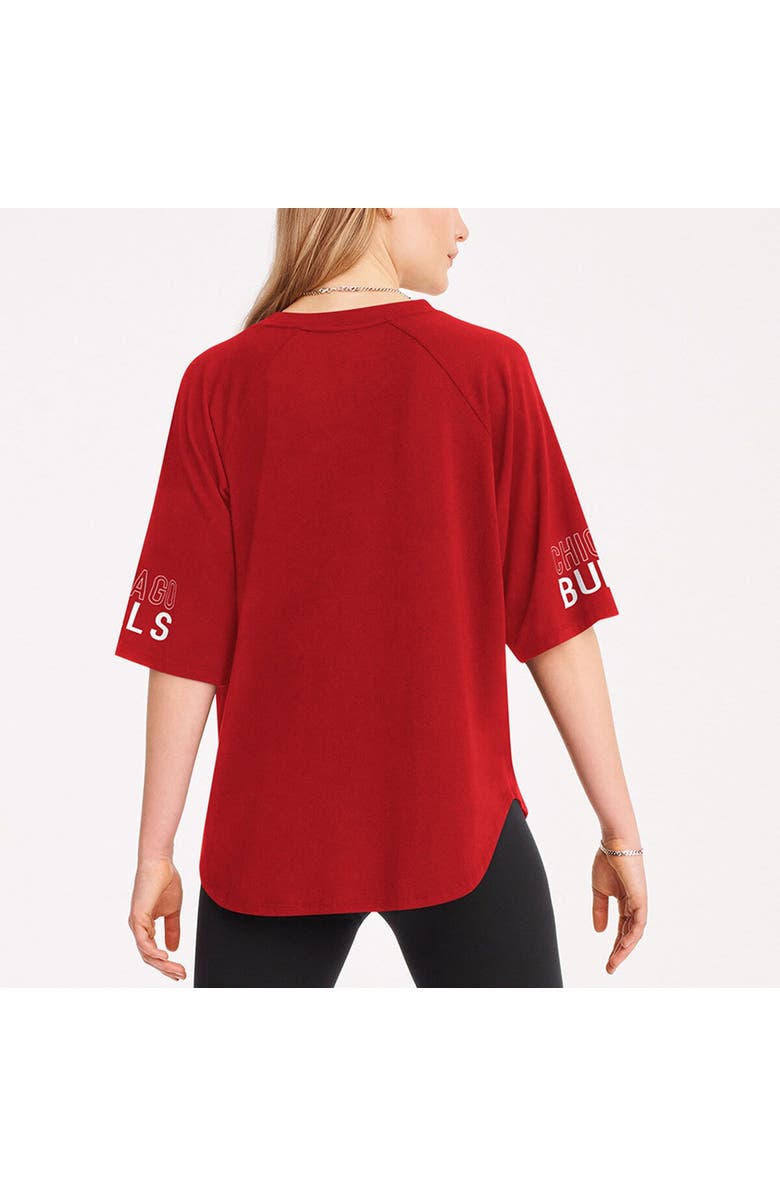 DKNY SPORT Women's DKNY Sport Red Chicago Bulls Diana Raglan Tri-Blend Oversized T-Shirt, Alternate, color, Red