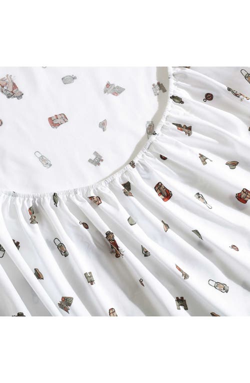 Eddie Bauer 200 Thread Count Buddy Camping Allover Cotton Percale Sheet Set In White