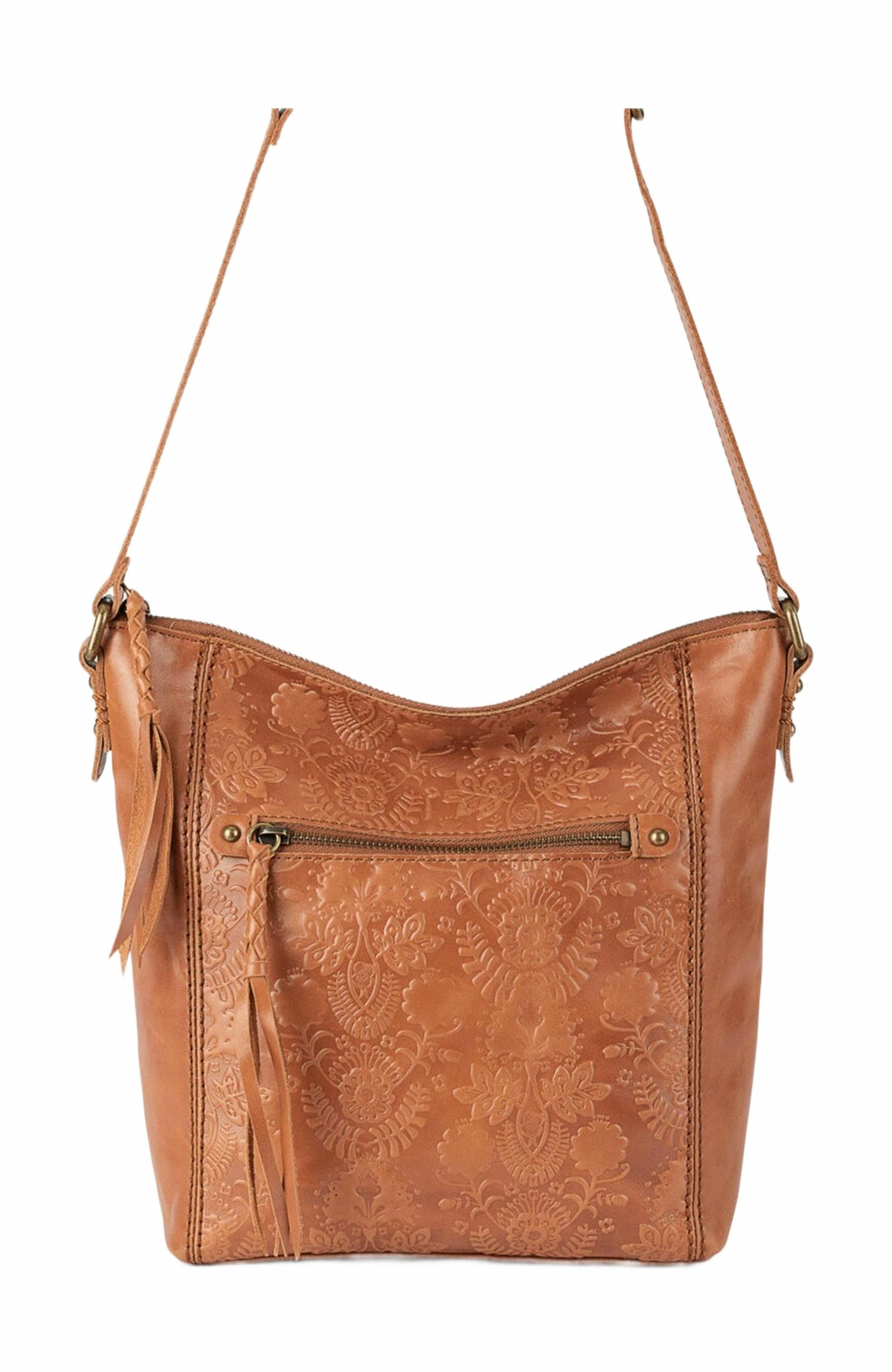 Ashland Leather Crossbody, Alternate, color, Tobacco Floral Emboss