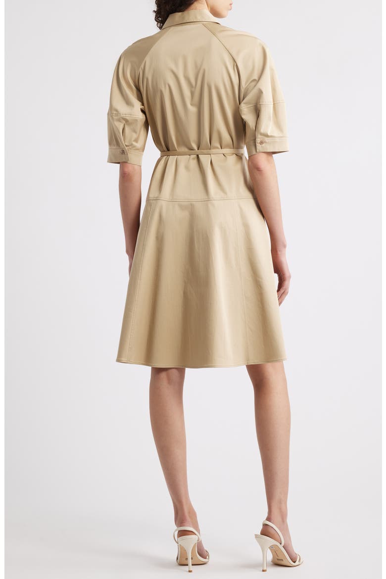 Delaurena Stretch Cotton Shirtdress, Alternate, color, MED BGE