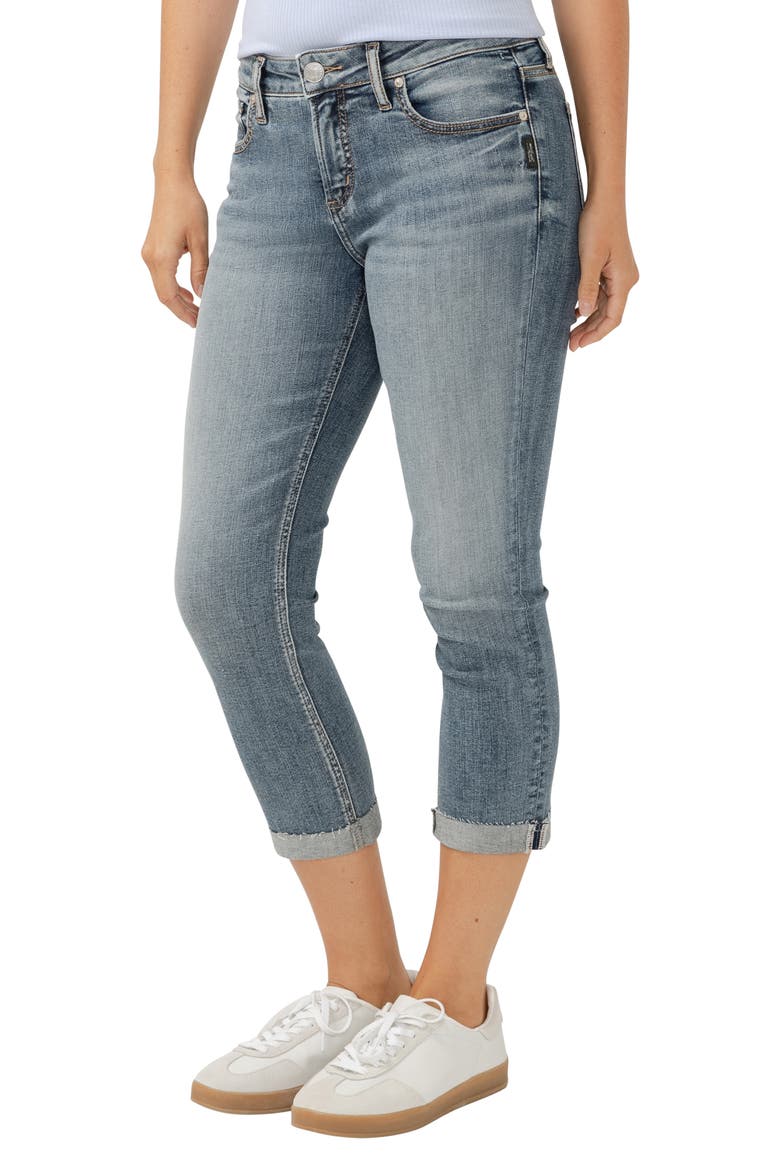 Elyse Curvy Mid Rise Capri Jeans, Alternate, color, INDIGO