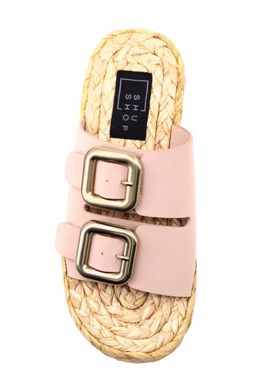 Shushop Billie Jute Slide Sandal In Brown