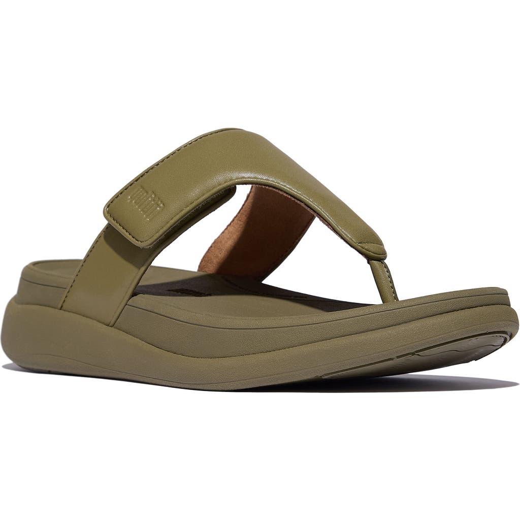 Fitflop F-mode Go Adjustable Platform Flip Flop In Camo-green