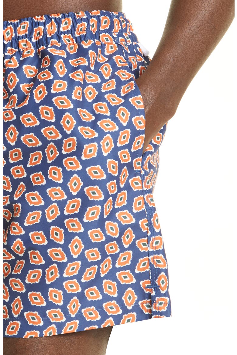 Medallion Print Swim Shorts, Alternate, color, NAVY