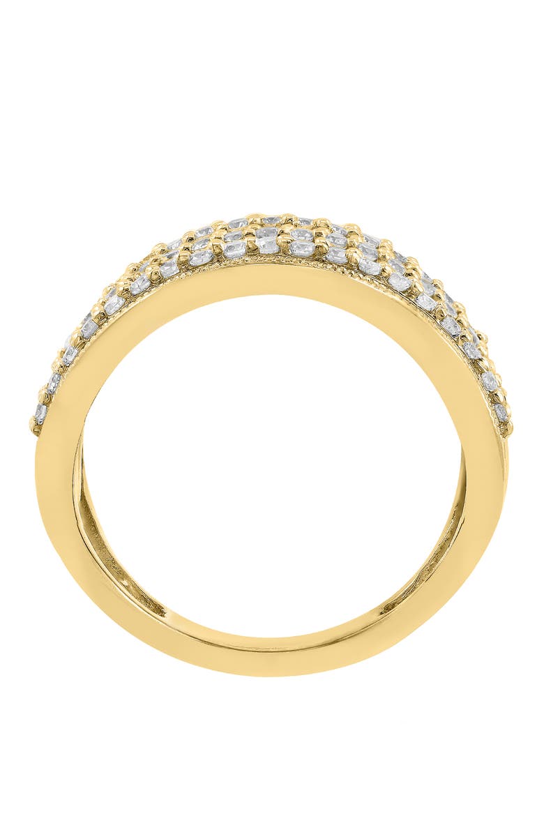 Multi-Row Pavé Diamond Statement Ring in 14K Yellow Gold, Alternate, color, Hematite and FW Blush Pearl