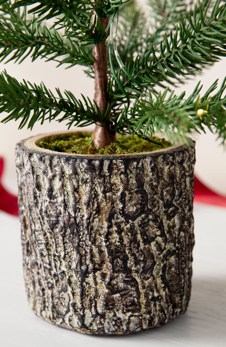 Balsam Hill Lit Evergreen Saplings Set of 3 Tabletop Trees, Alternate, color, Green