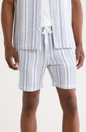 Vintage Summer Striped Waffle Weave Shorts