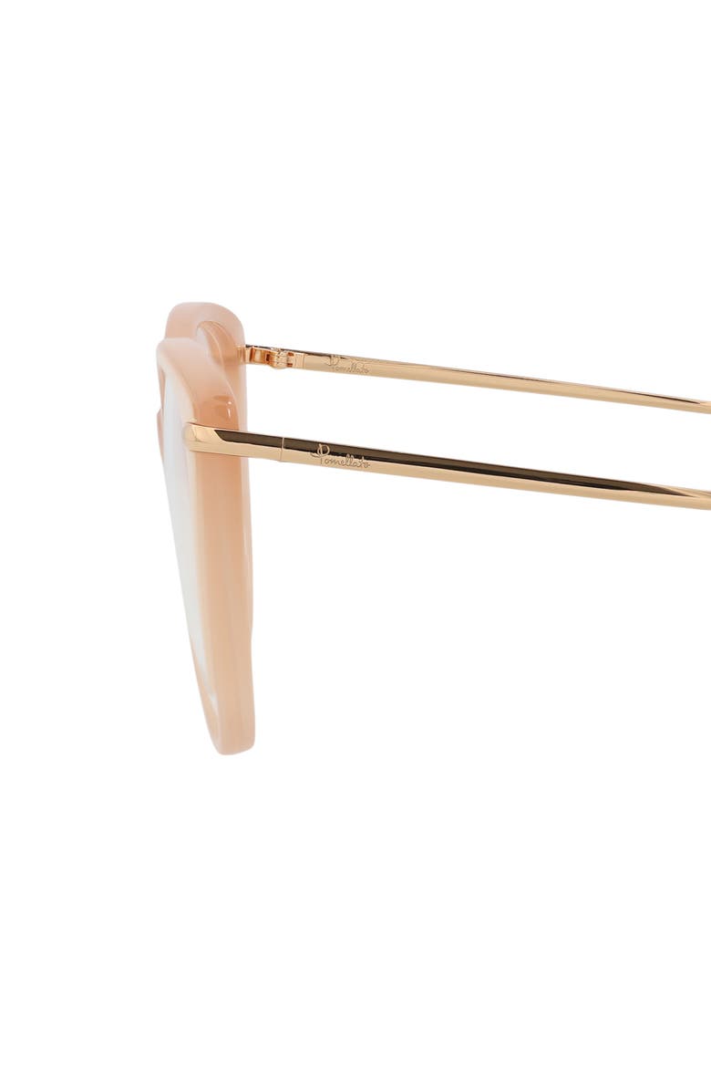 Pomellato 54mm Cat Eye Optical Glasses, Alternate, color, Beige/ Gold/ Transparent
