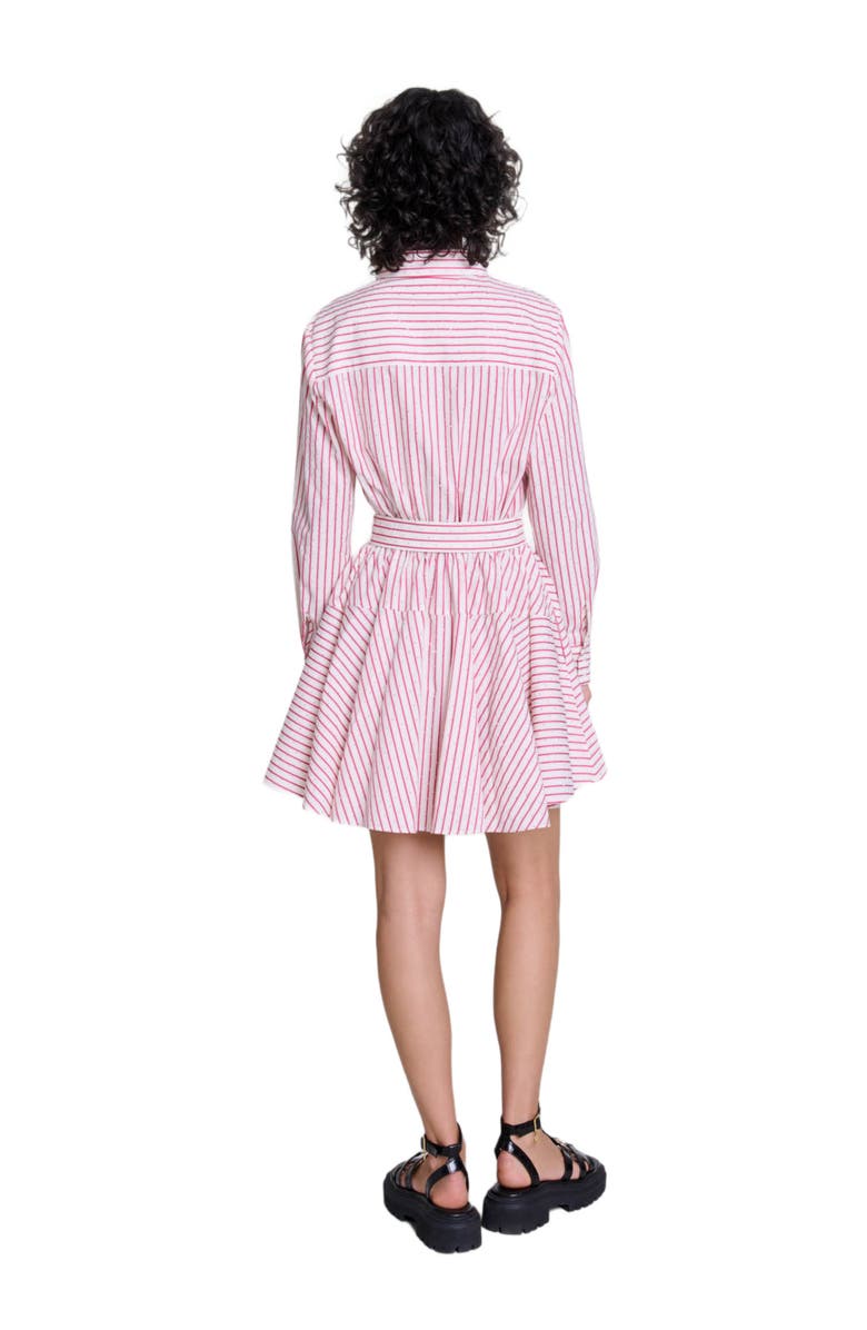 maje Striped rhinestone short dress, Alternate, color, 