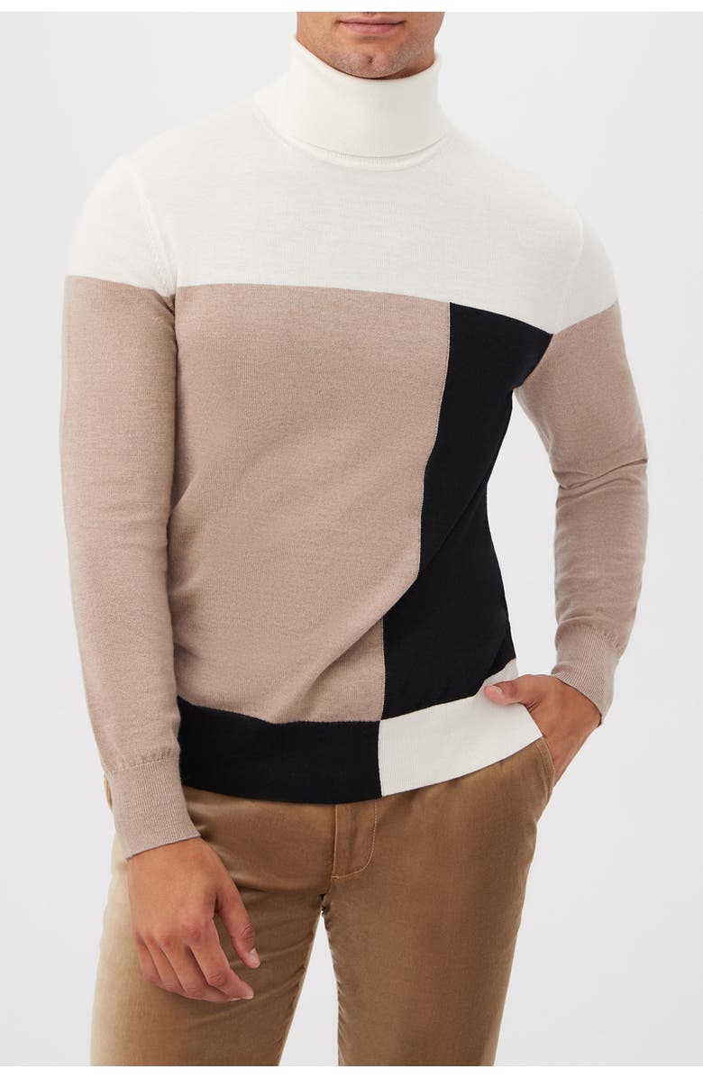 MR TURK Callisto Color Block Turtle Neck Sweater, Alternate, color, Multi