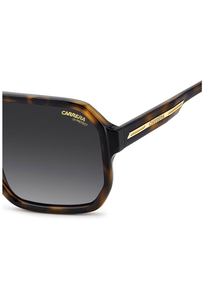 Victory 'C' 60mm Double Bridge Gradient Square Sunglasses, Alternate, color, HAVANA/ DARK GREY SF