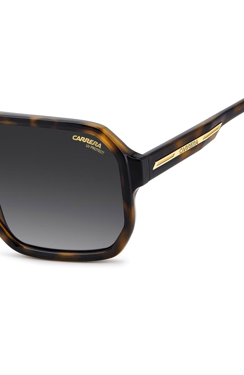 Carrera Eyewear Victory 'C' 60mm Double Bridge Gradient Square Sunglasses, Alternate, color, Havana/ Dark Grey Sf