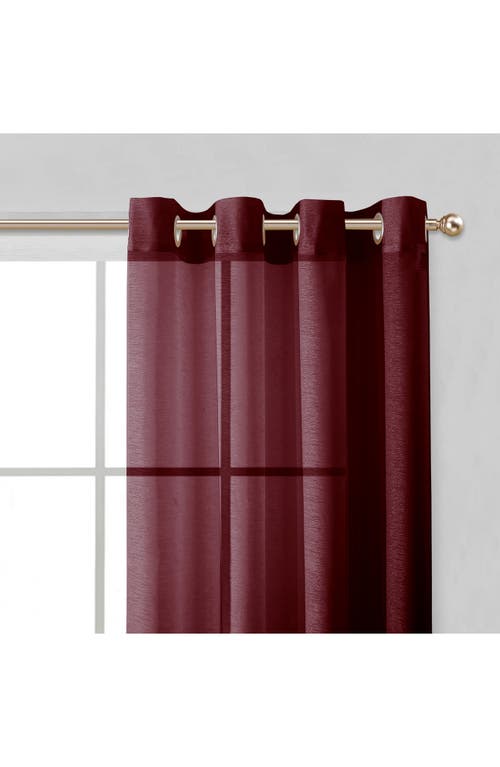 Dainty Home Sheer Set Of 2 Panel Curtains In Burgundy