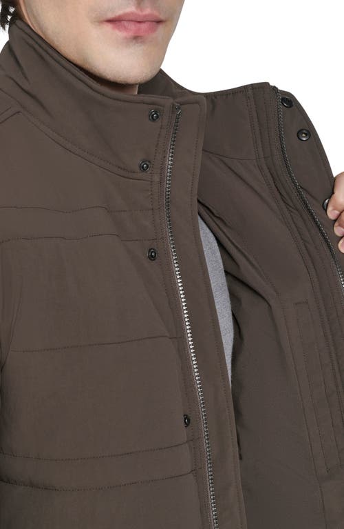 Cole Haan Signature Stretch Crinkle Quilted Jacket In Green