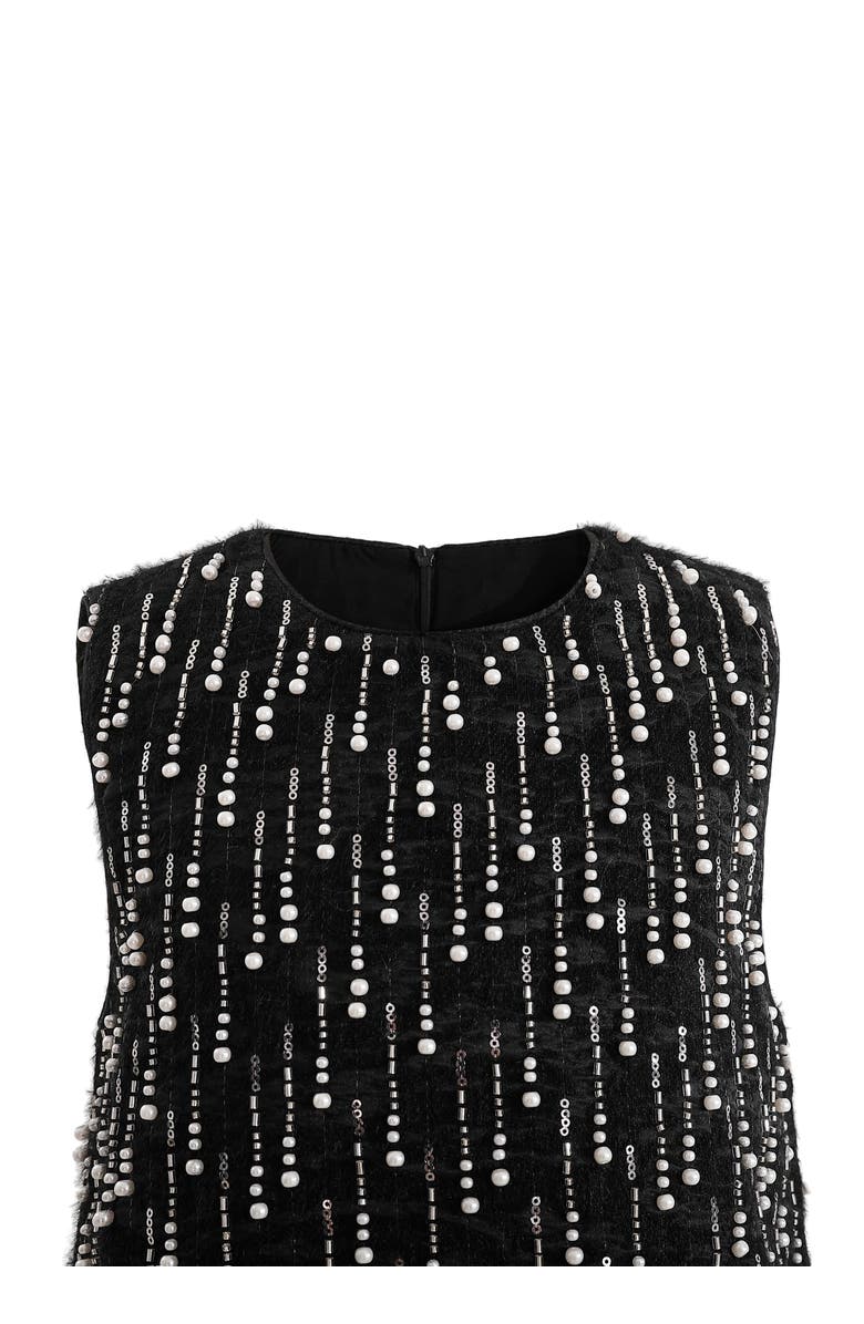 Tulleen Feathered Glam Dress, Alternate, color, Black