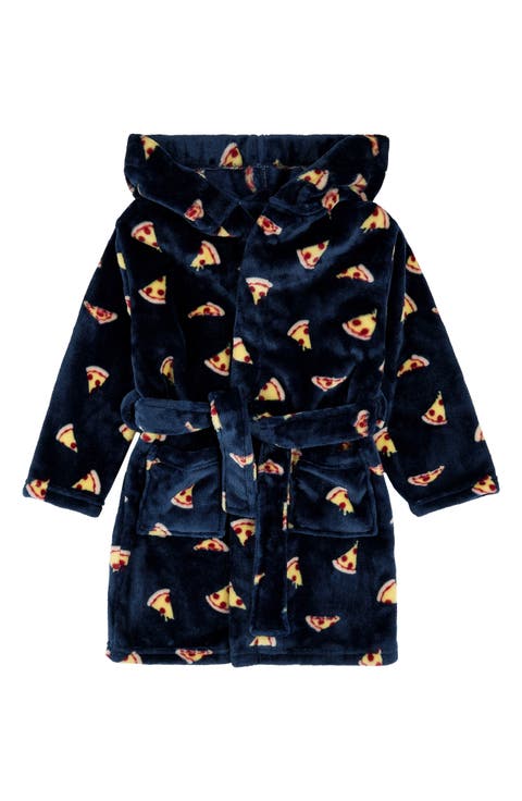 Kids' Pizza Print Hooded Fleece Robe (Toddler & Little Kid)