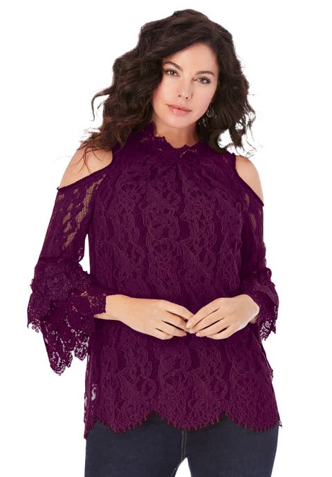 Lace Cold Shoulder Top